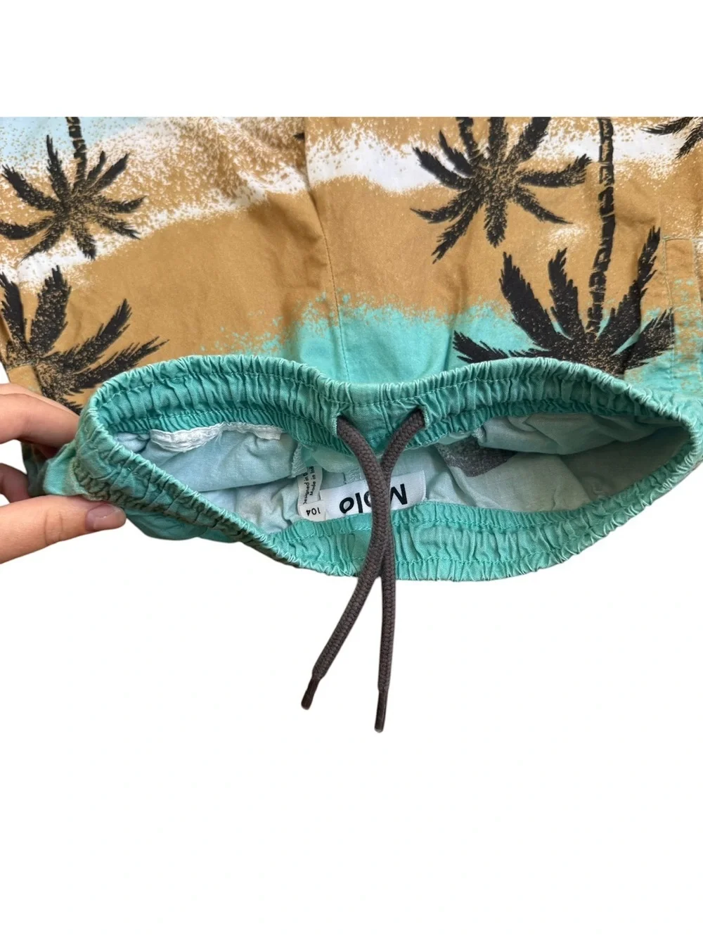 Molo Adi Holiday Island Shorts Boys Sz 4 Organic Cotton Palm Tree Hawaii Print